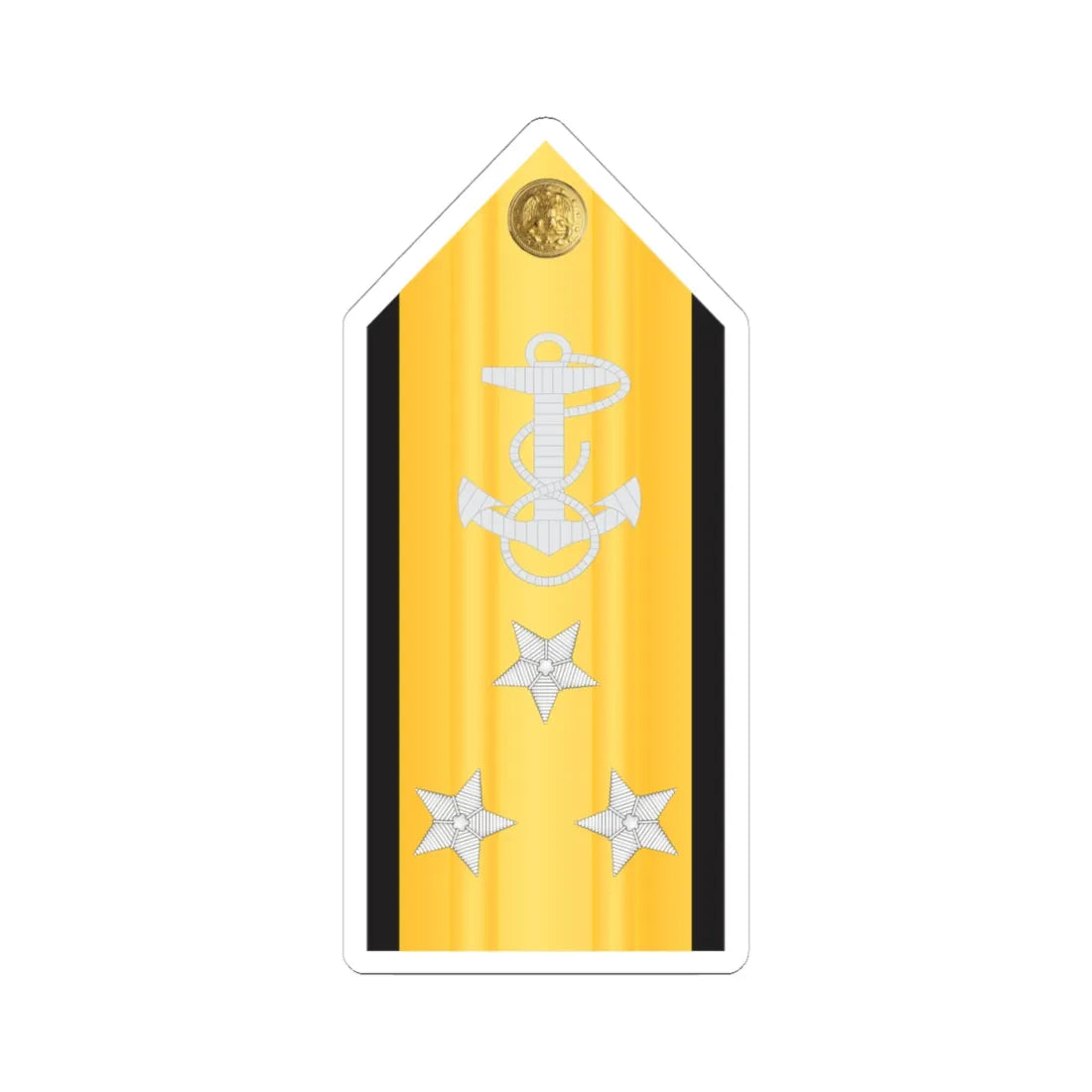 U.S. Navy Vice Admiral O 9 shoulder board (United States) (Military Rank) STICKER Vinyl Kiss-Cut Decal 4 Inch White - The Sticker Space