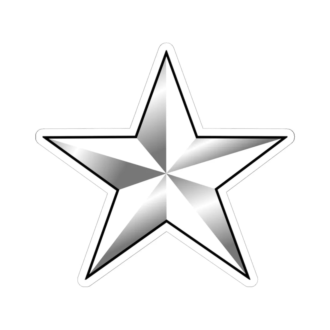 US O7 insignia (United States) (Military Rank) STICKER Vinyl Kiss-Cut Decal 6 Inch White - The Sticker Space