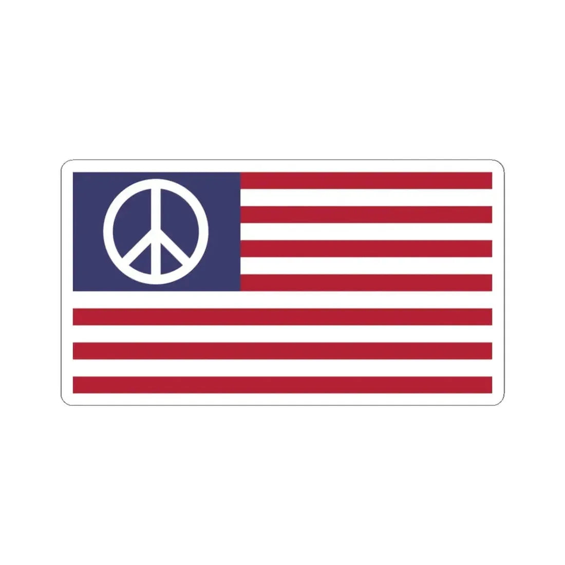 US Peace flag (United States) STICKER Vinyl Kiss-Cut Decal 3 Inch White - The Sticker Space