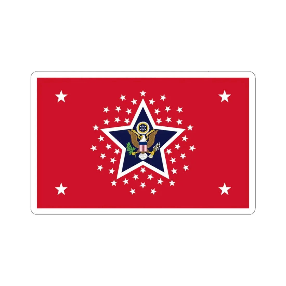 US Presidential Flag Army 1898 (United States) STICKER Vinyl Kiss-Cut Decal 4 Inch White - The Sticker Space