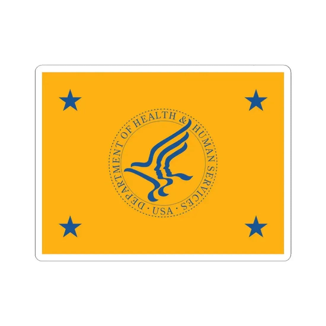 US Secretary of Health and Human Services flag (United States) STICKER Vinyl Kiss-Cut Decal 3 Inch White - The Sticker Space