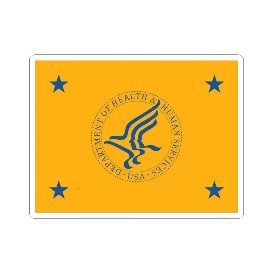 US Secretary of Health and Human Services flag (United States) STICKER Vinyl Kiss-Cut Decal 4 Inch White - The Sticker Space