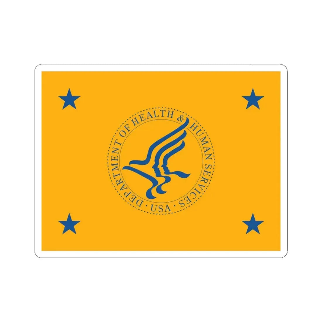 US Secretary of Health and Human Services flag (United States) STICKER Vinyl Kiss-Cut Decal 6 Inch White - The Sticker Space