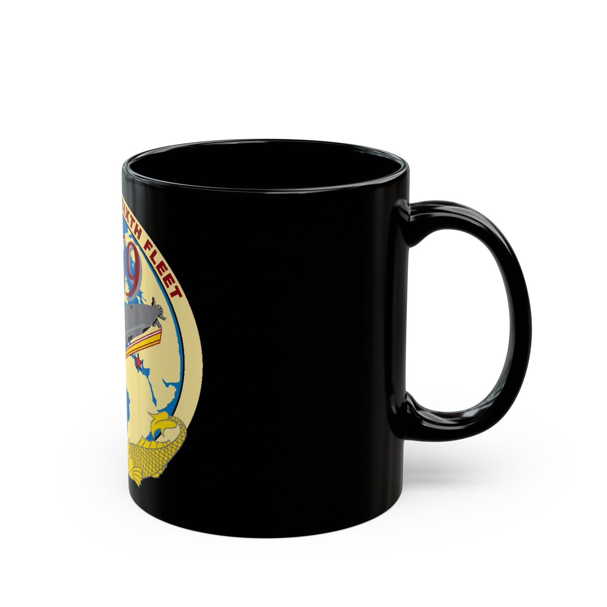 US Sixth Fleet CTF 69 (U.S. Navy) Black Coffee Mug-The Sticker Space