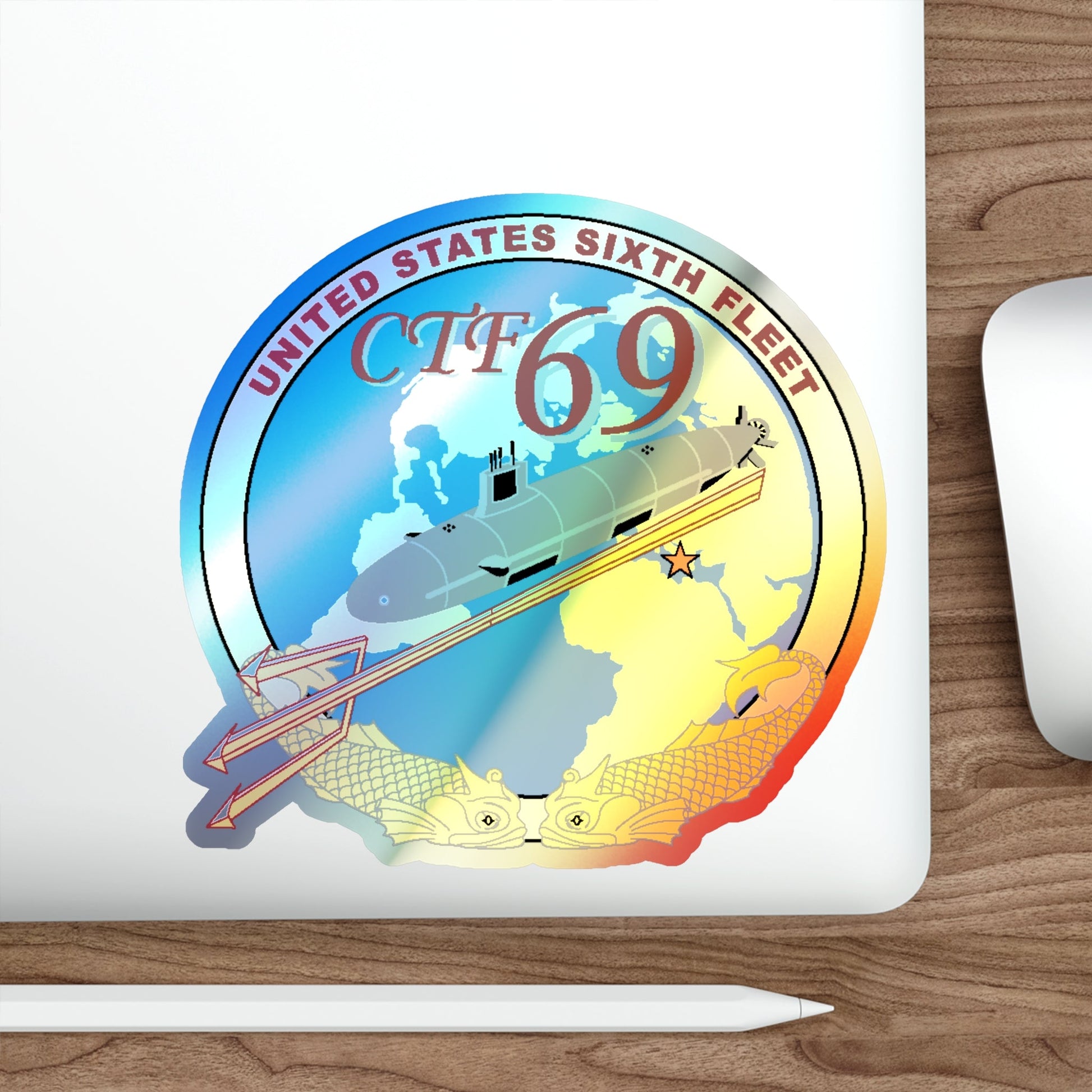 US Sixth Fleet CTF 69 (U.S. Navy) Holographic STICKER Die-Cut Vinyl Decal-The Sticker Space