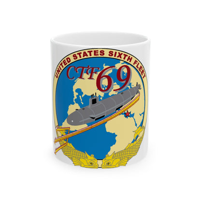 US Sixth Fleet CTF 69 (U.S. Navy) White Coffee Mug-11oz-The Sticker Space