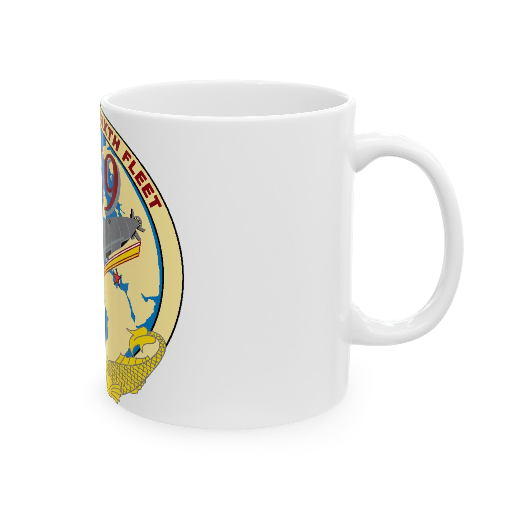 US Sixth Fleet CTF 69 (U.S. Navy) White Coffee Mug-The Sticker Space