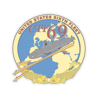 US Sixth Fleet CTF 69 (U.S. Navy) STICKER Vinyl Kiss-Cut Decal 4 Inch Transparent - The Sticker Space