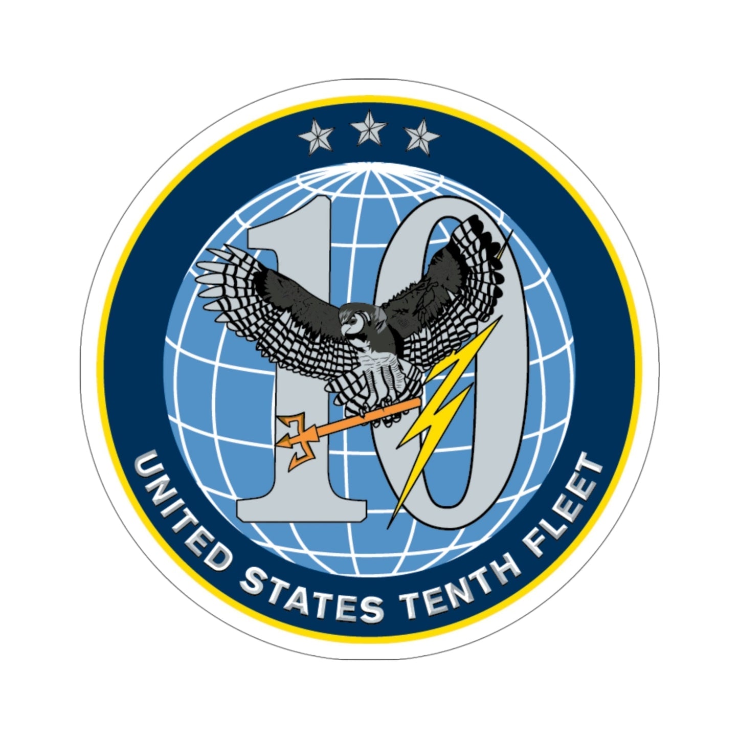 US Tenth Fleet (U.S. Navy) STICKER Vinyl Die-Cut Decal-4 Inch-The Sticker Space