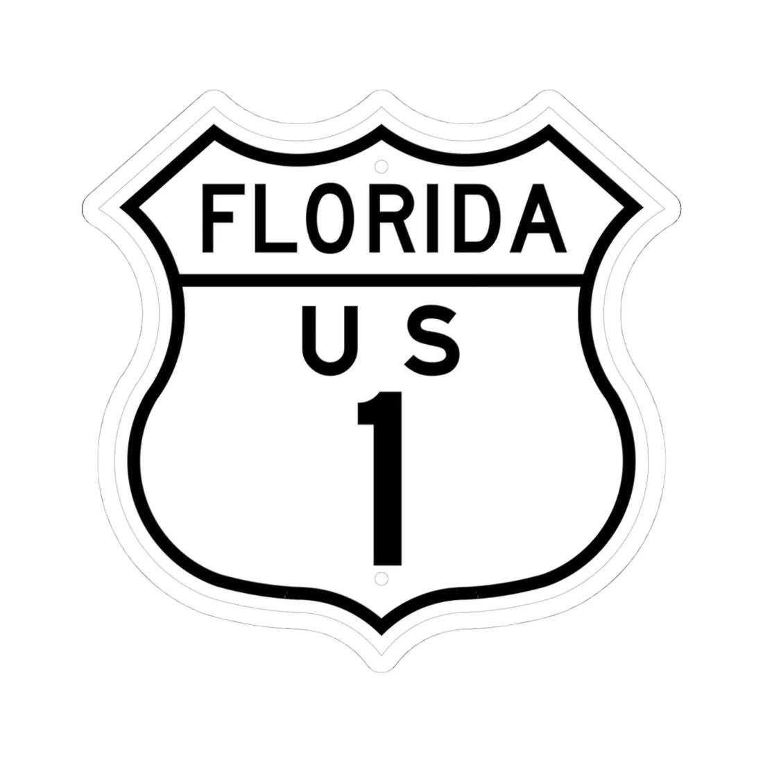 US XX 1948 (Florida) (Road Sign) STICKER Vinyl Kiss-Cut Decal 4 Inch White - The Sticker Space