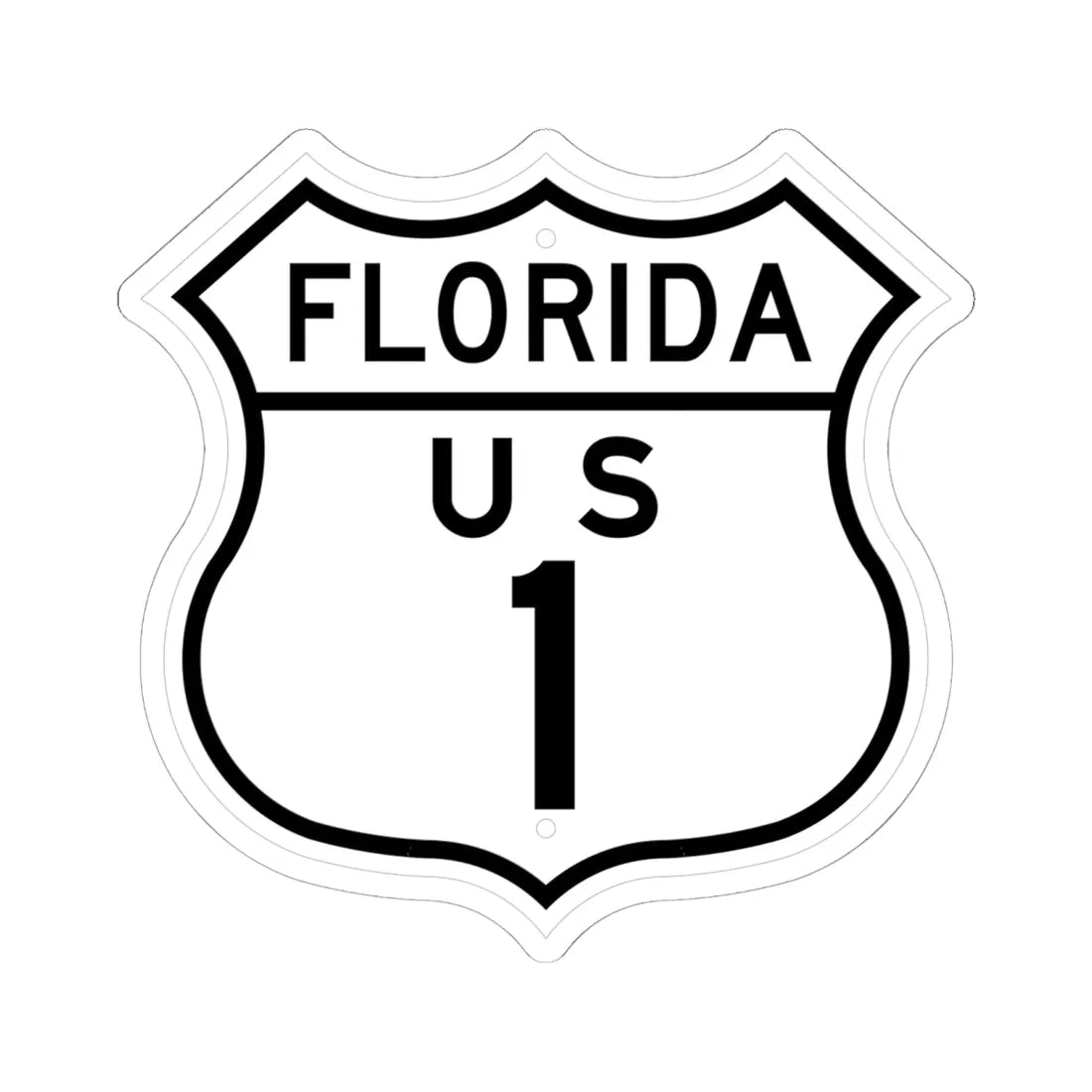 US XX 1948 (Florida) (Road Sign) STICKER Vinyl Kiss-Cut Decal 6 Inch White - The Sticker Space