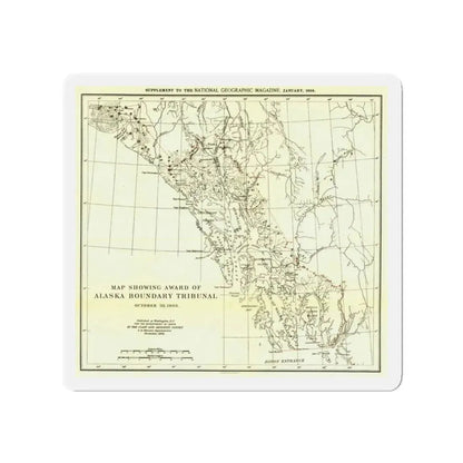 USA - Alaska (1903) (Map) Refrigerator Magnet 3 Inch - The Sticker Space