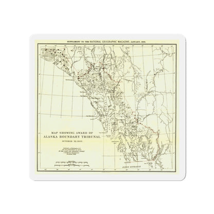 USA - Alaska (1903) (Map) Refrigerator Magnet-3" x 3"-The Sticker Space