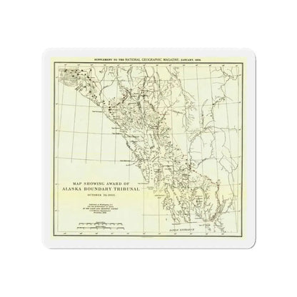 USA - Alaska (1903) (Map) Refrigerator Magnet 4 Inch - The Sticker Space