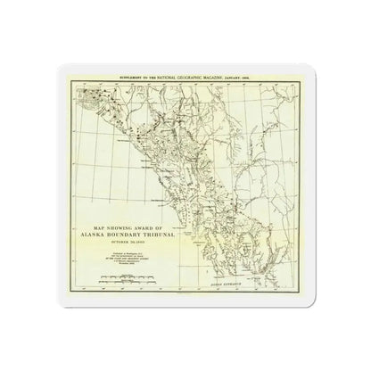 USA - Alaska (1903) (Map) Refrigerator Magnet 6 Inch - The Sticker Space