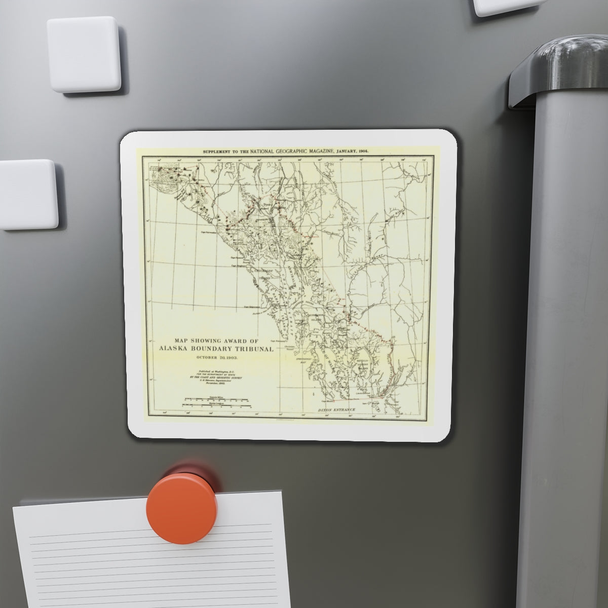 USA - Alaska (1903) (Map) Refrigerator Magnet-The Sticker Space