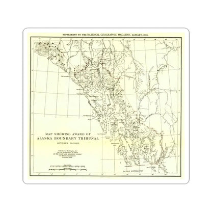 USA - Alaska (1903) (Map) STICKER Vinyl Kiss-Cut Decal 3 Inch White - The Sticker Space