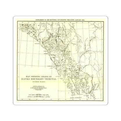 USA - Alaska (1903) (Map) STICKER Vinyl Kiss-Cut Decal 4 Inch White - The Sticker Space