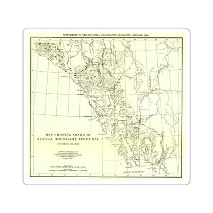 USA - Alaska (1903) (Map) STICKER Vinyl Kiss-Cut Decal 6 Inch White - The Sticker Space