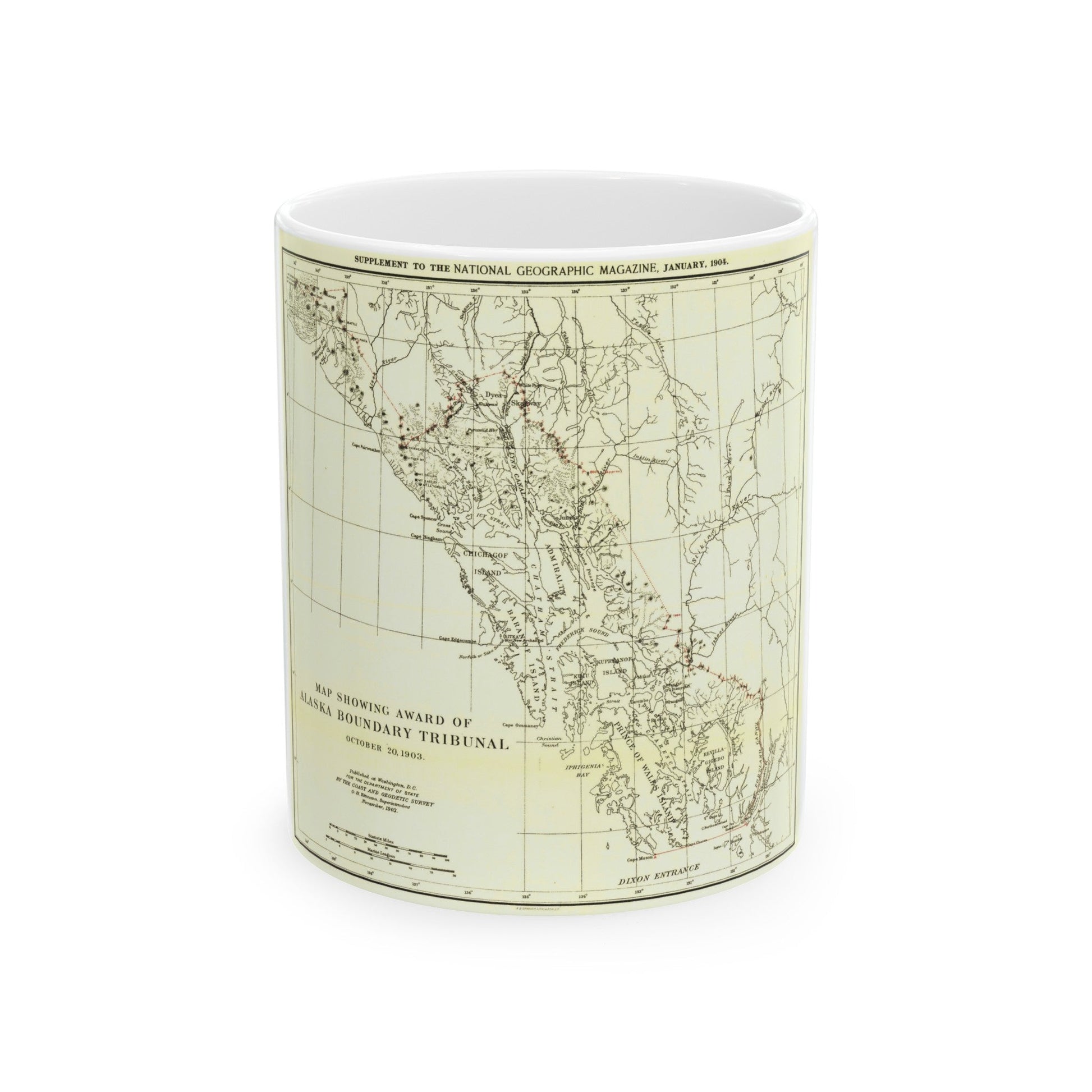 USA - Alaska (1903) (Map) White Coffee Mug-11oz-The Sticker Space