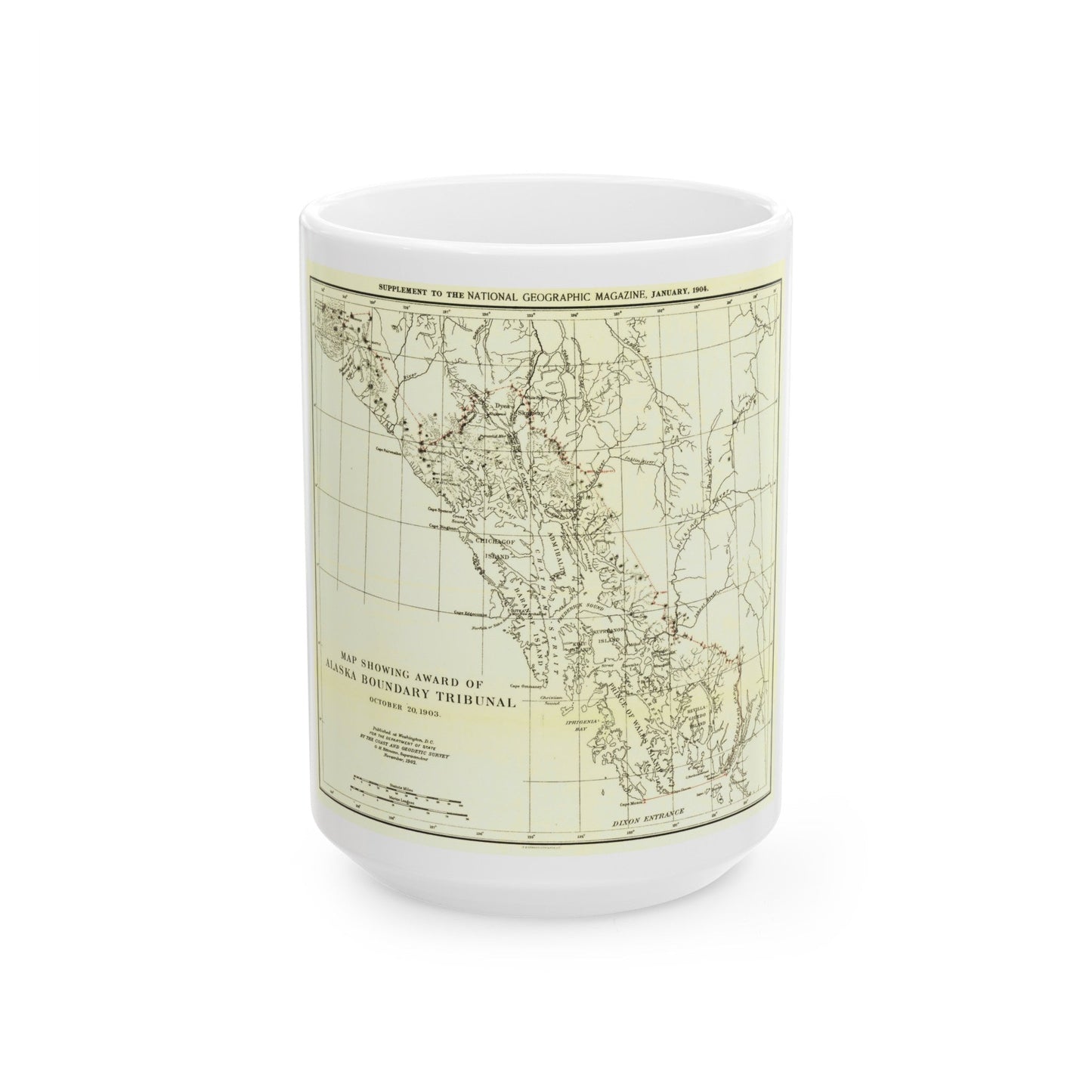 USA - Alaska (1903) (Map) White Coffee Mug-15oz-The Sticker Space