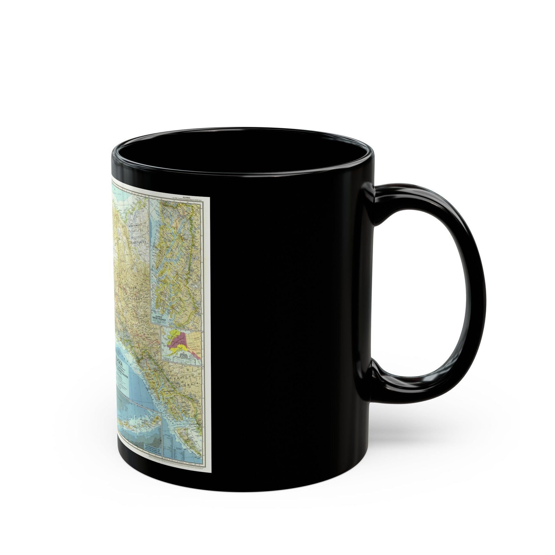 USA - Alaska (1956) (Map) Black Coffee Mug-The Sticker Space