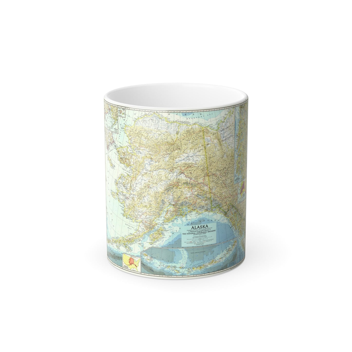 USA - Alaska (1956) (Map) Color Changing Mug 11oz-11oz-The Sticker Space