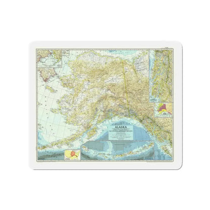 USA - Alaska (1956) (Map) Refrigerator Magnet 3 Inch - The Sticker Space