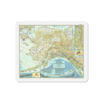 USA - Alaska (1956) (Map) Refrigerator Magnet-5" x 5"-The Sticker Space