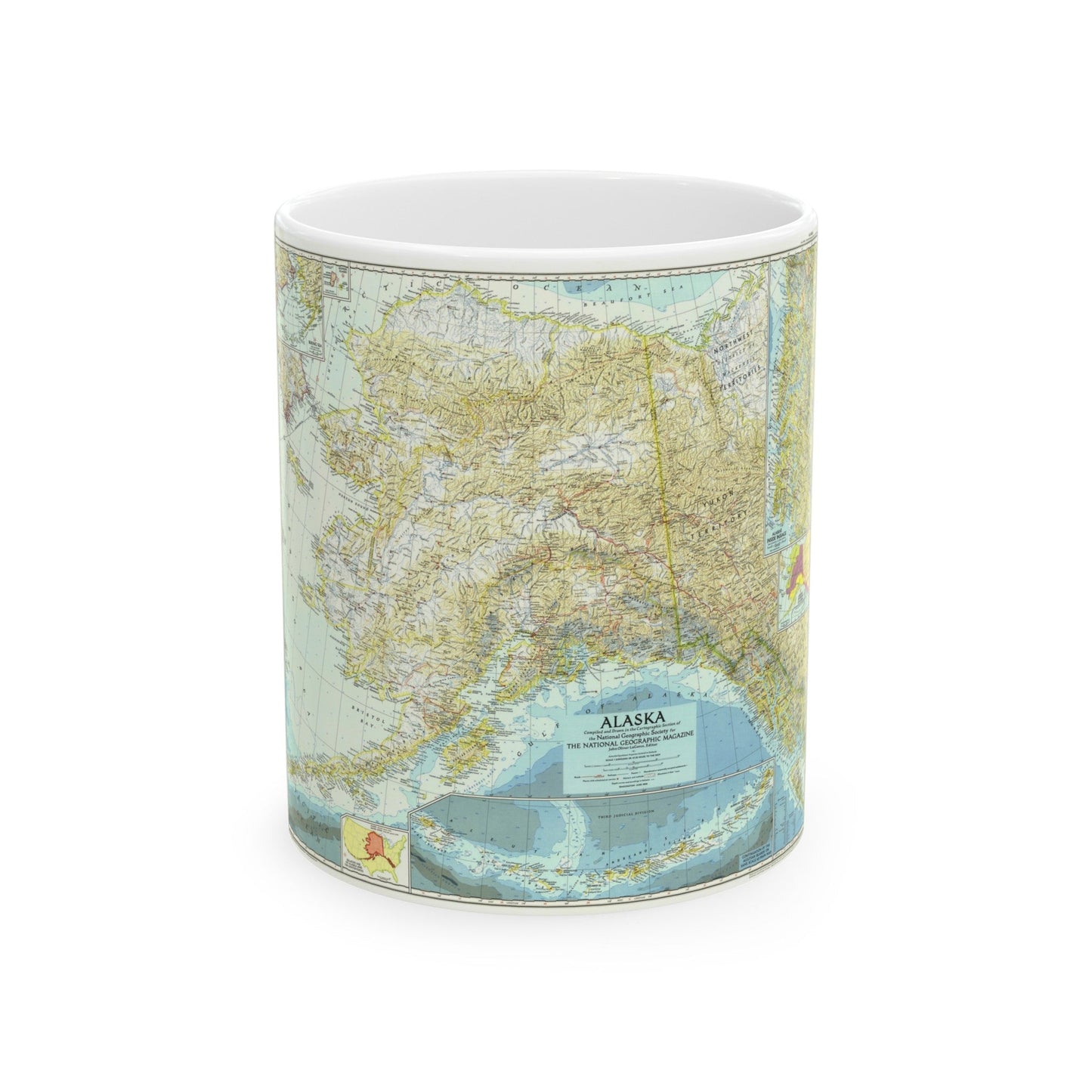 USA - Alaska (1956) (Map) White Coffee Mug-11oz-The Sticker Space