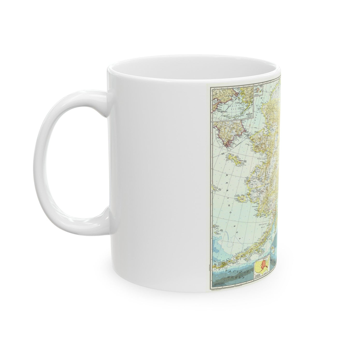 USA - Alaska (1956) (Map) White Coffee Mug-The Sticker Space