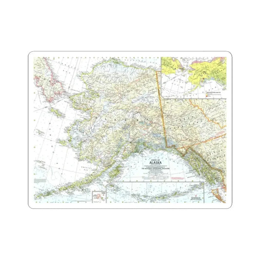 USA - Alaska (1959) (Map) STICKER Vinyl Kiss-Cut Decal 2 Inch White - The Sticker Space