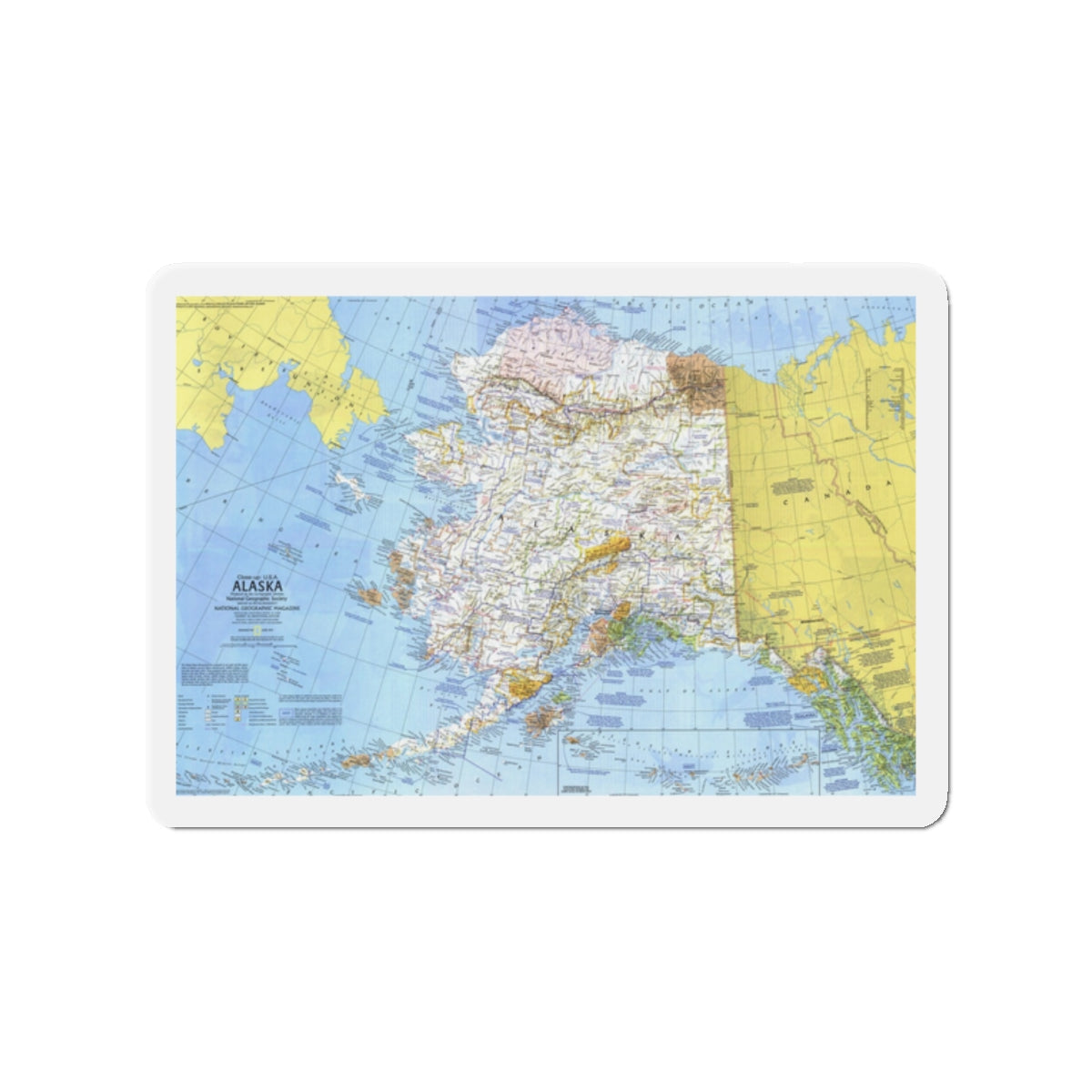 USA - Alaska (1975) (Map) Refrigerator Magnet-2" x 2"-The Sticker Space