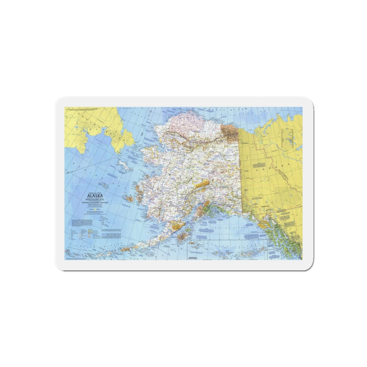 USA - Alaska (1975) (Map) Refrigerator Magnet-5" x 5"-The Sticker Space