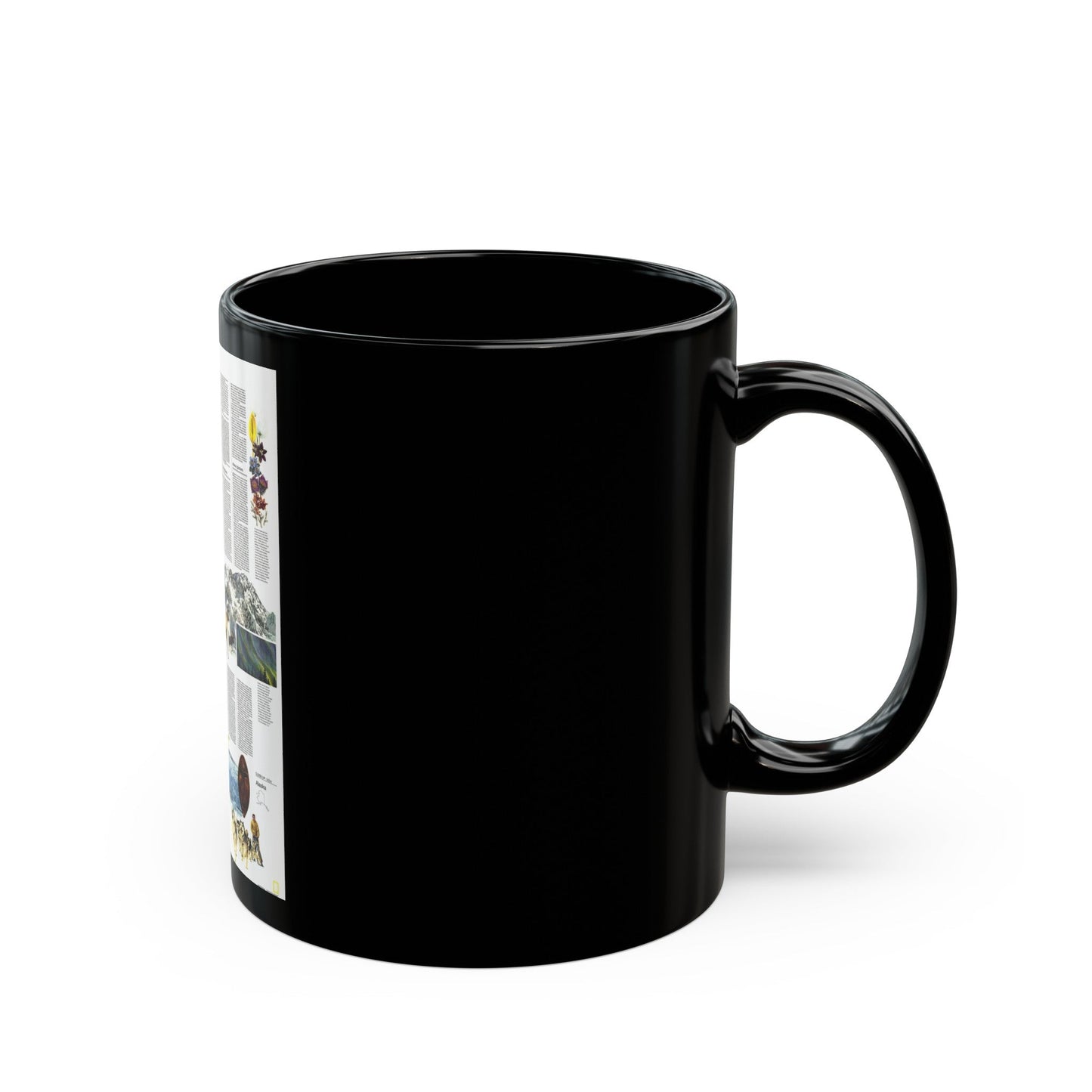 USA - Alaska, Beauty and Beasts (1975) (Map) Black Coffee Mug-The Sticker Space