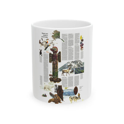 USA - Alaska, Beauty and Beasts (1975) (Map) White Coffee Mug-11oz-The Sticker Space