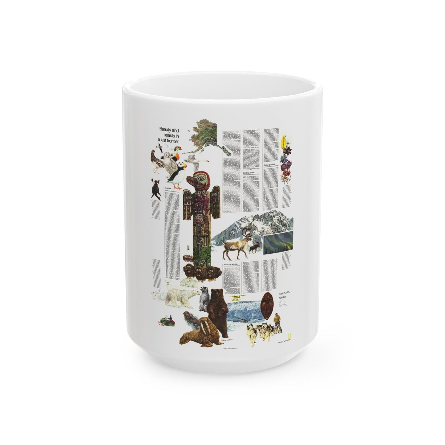 USA - Alaska, Beauty and Beasts (1975) (Map) White Coffee Mug-15oz-The Sticker Space