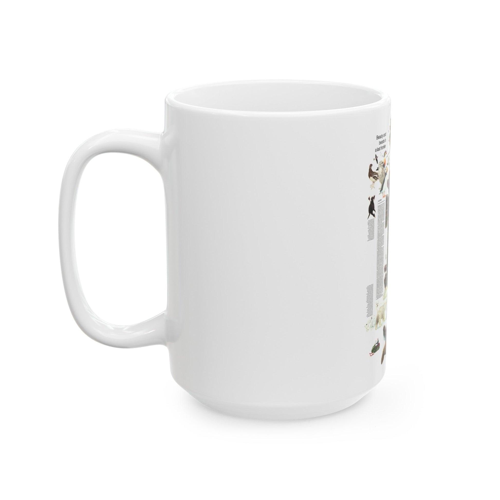 USA - Alaska, Beauty and Beasts (1975) (Map) White Coffee Mug-The Sticker Space