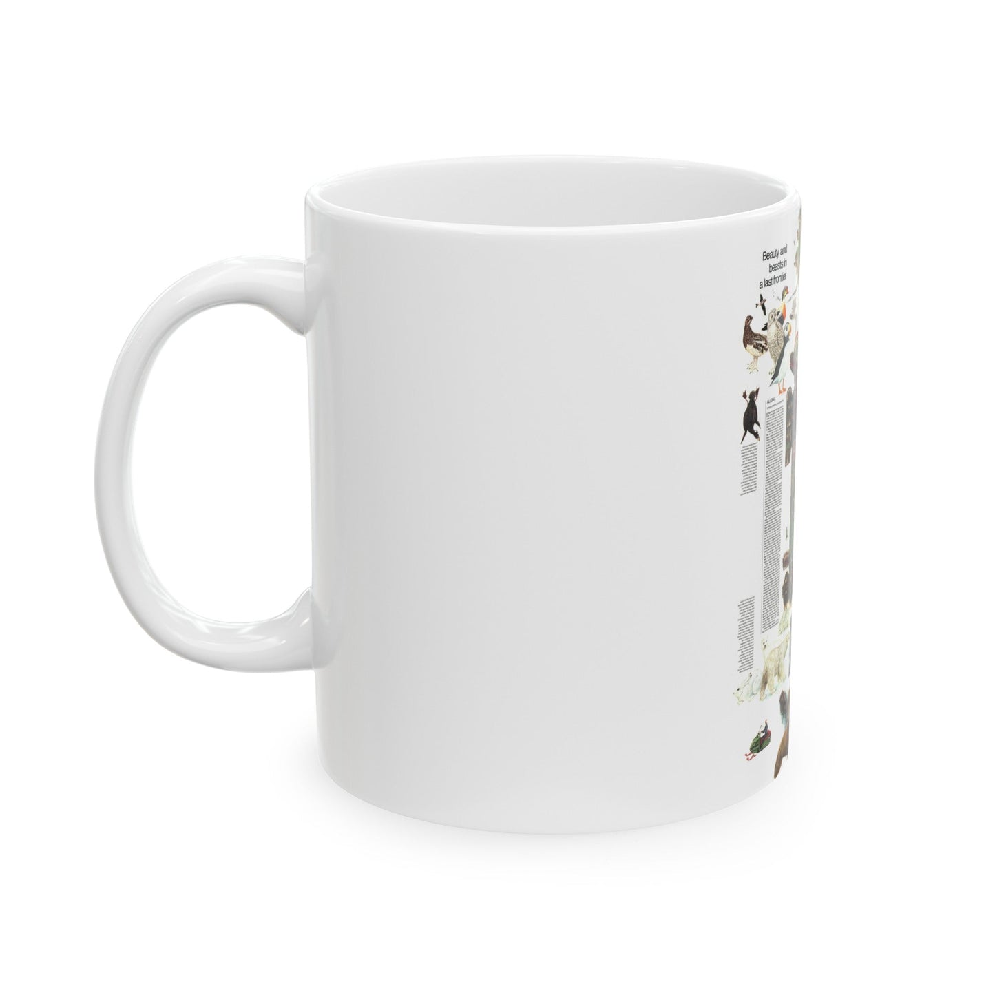 USA - Alaska, Beauty and Beasts (1975) (Map) White Coffee Mug-The Sticker Space