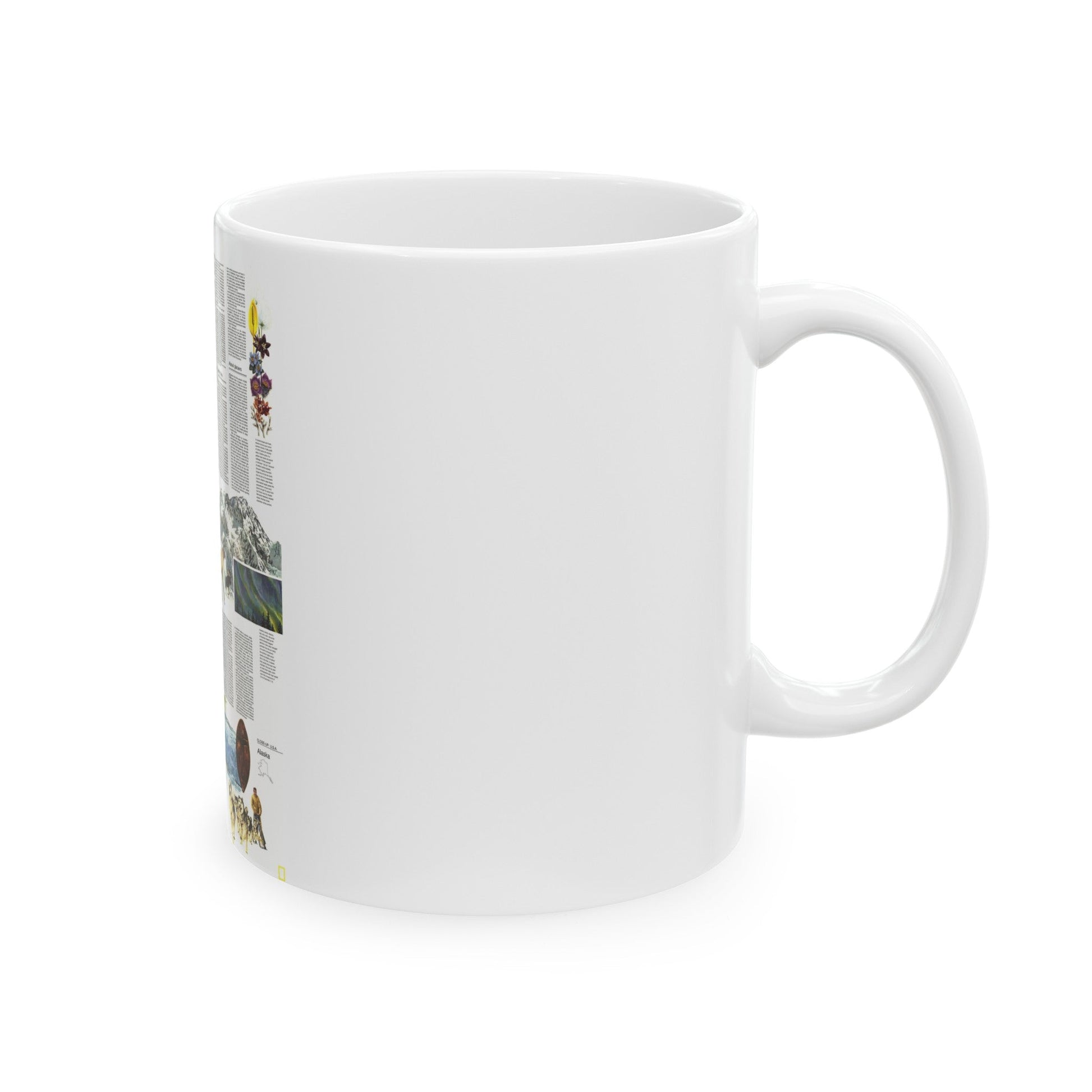 USA - Alaska, Beauty and Beasts (1975) (Map) White Coffee Mug-The Sticker Space