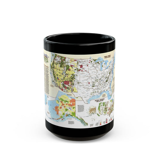 USA - America's Federal Lands (1982) (Map) Black Coffee Mug-15oz-The Sticker Space