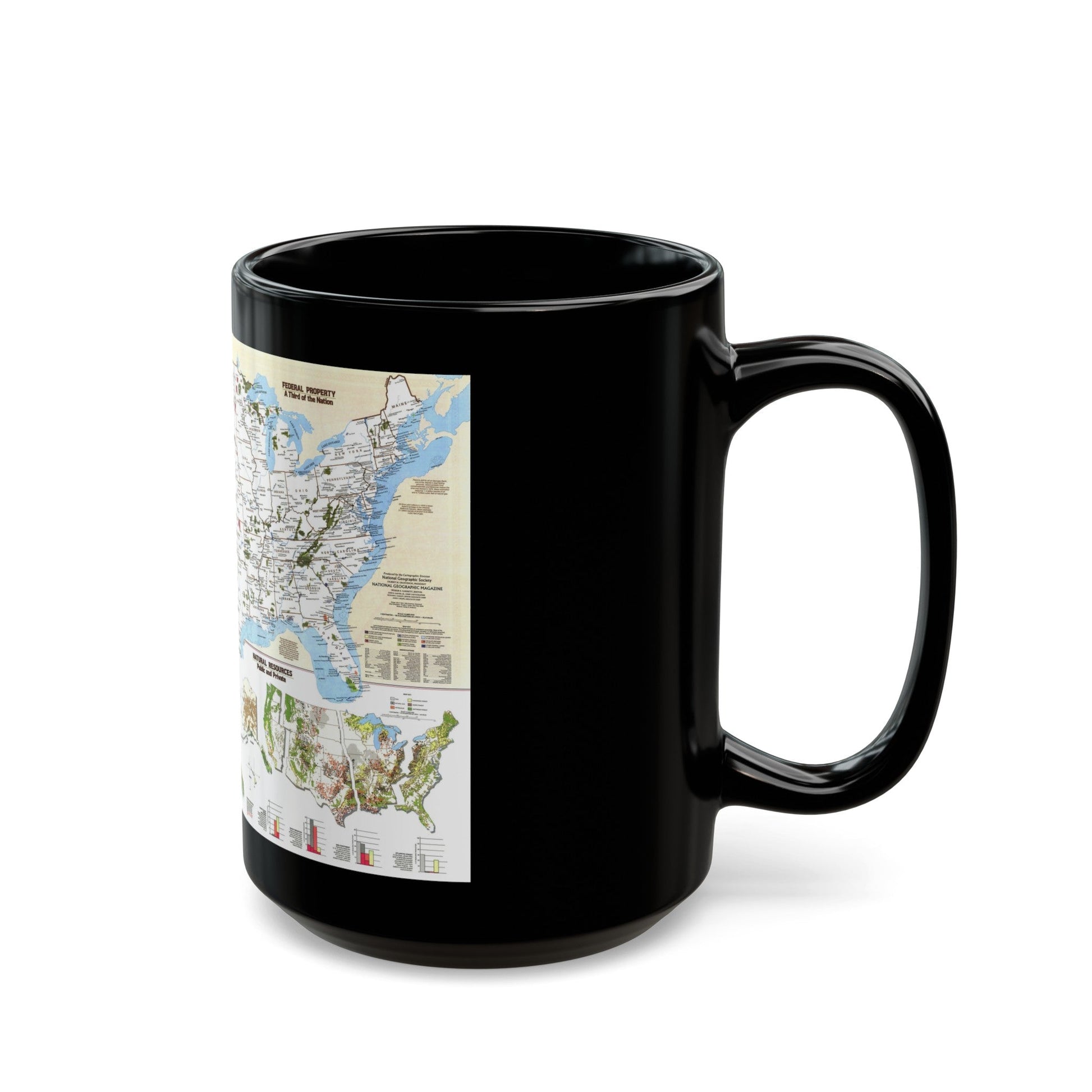 USA - America's Federal Lands (1982) (Map) Black Coffee Mug-The Sticker Space