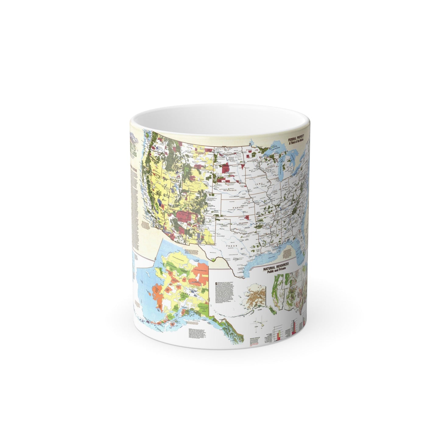 USA - America's Federal Lands (1982) (Map) Color Changing Mug 11oz-11oz-The Sticker Space