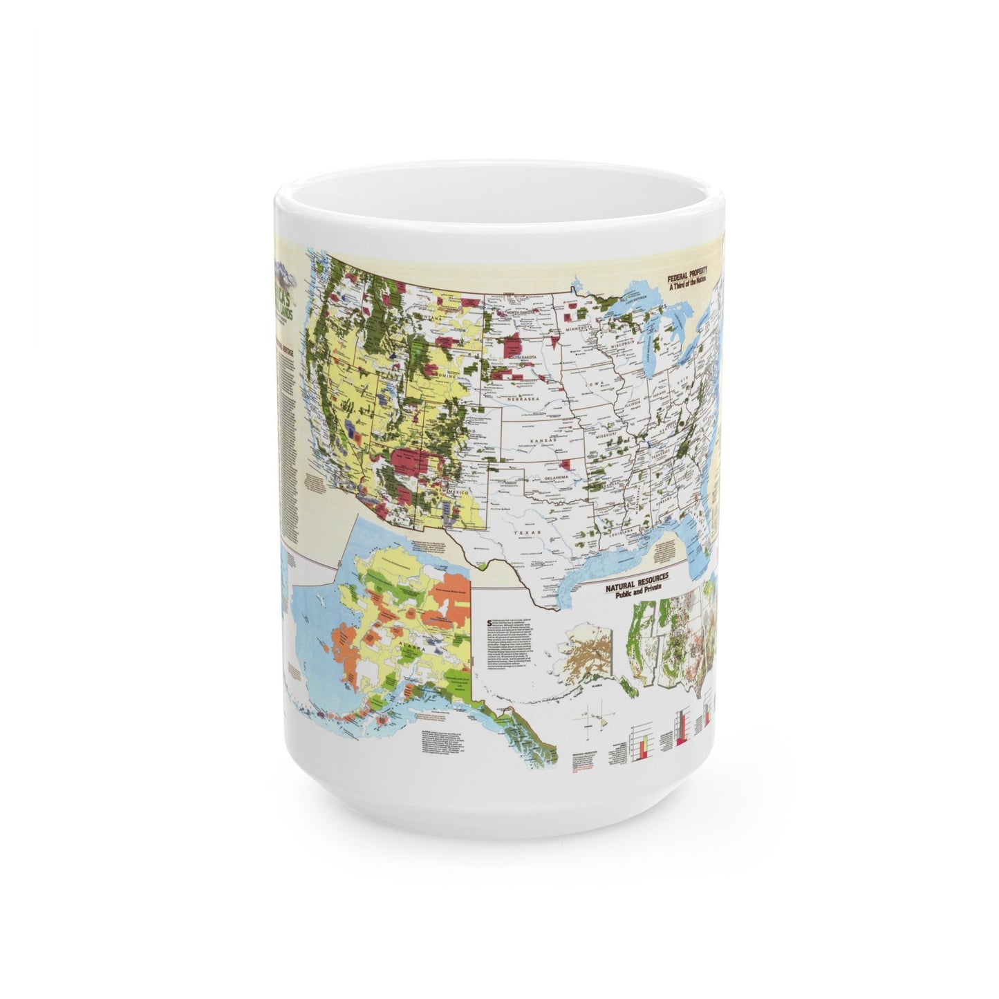 USA - America's Federal Lands (1982) (Map) White Coffee Mug-15oz-The Sticker Space