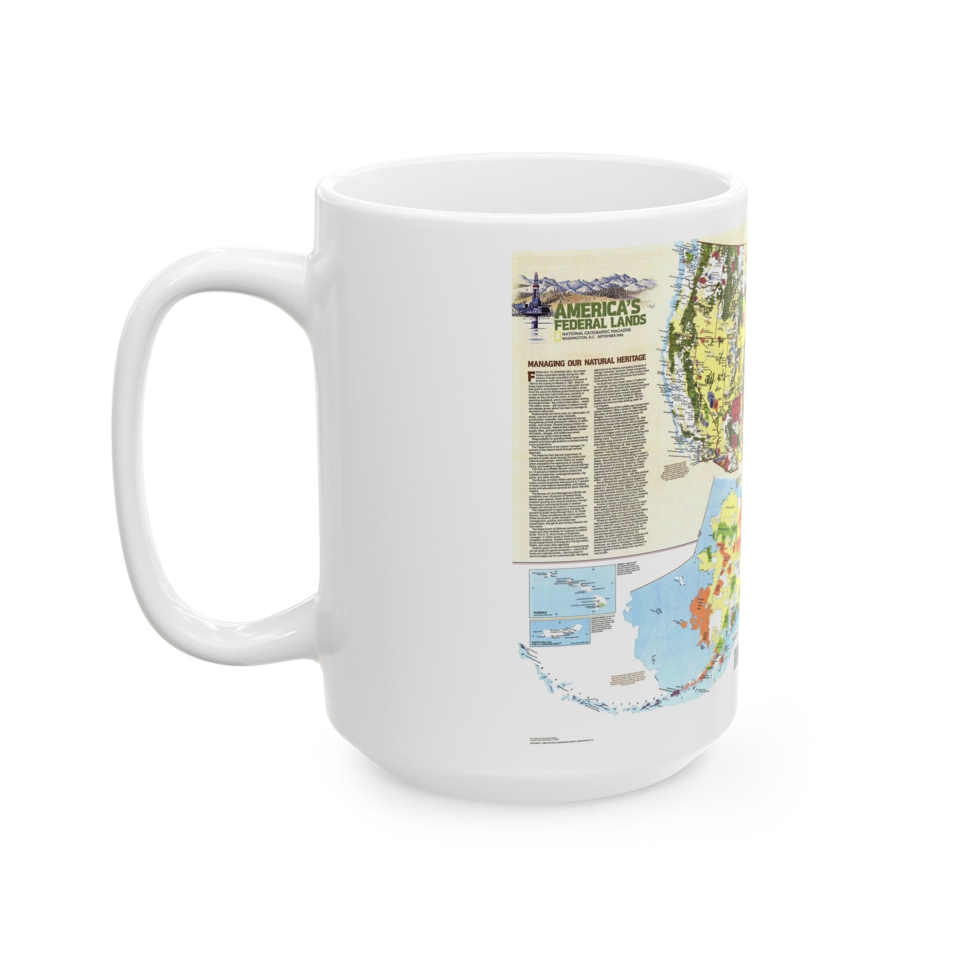 USA - America's Federal Lands (1982) (Map) White Coffee Mug-The Sticker Space