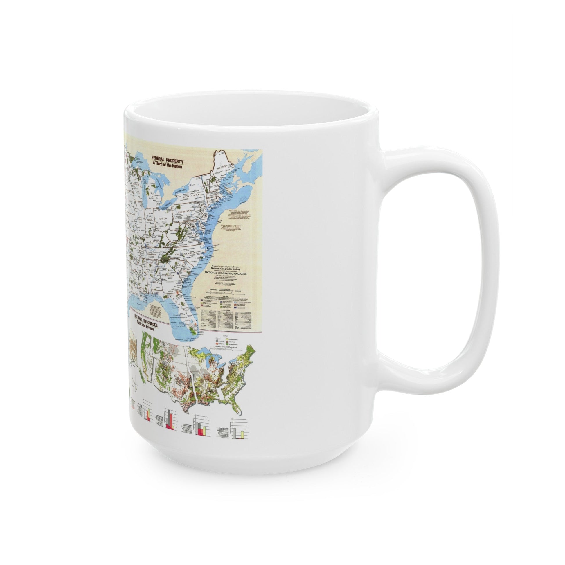 USA - America's Federal Lands (1982) (Map) White Coffee Mug-The Sticker Space