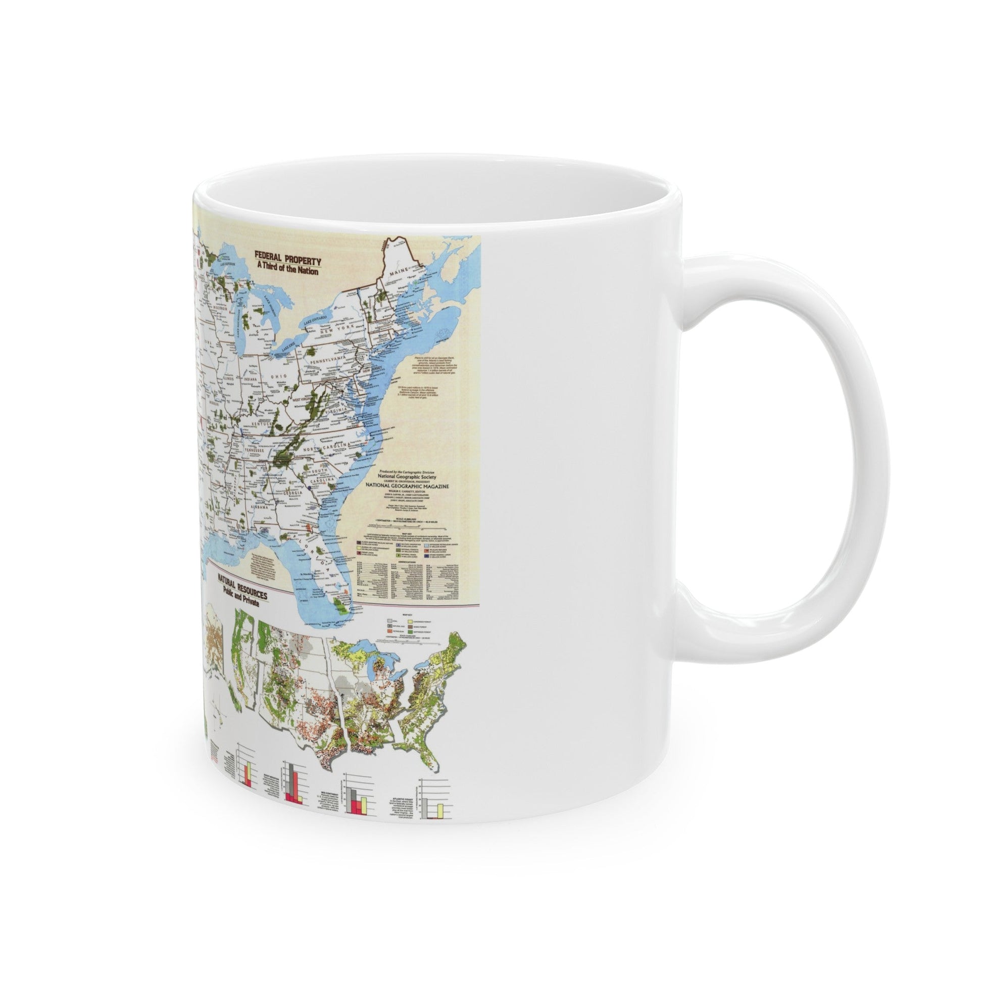 USA - America's Federal Lands (1982) (Map) White Coffee Mug-The Sticker Space