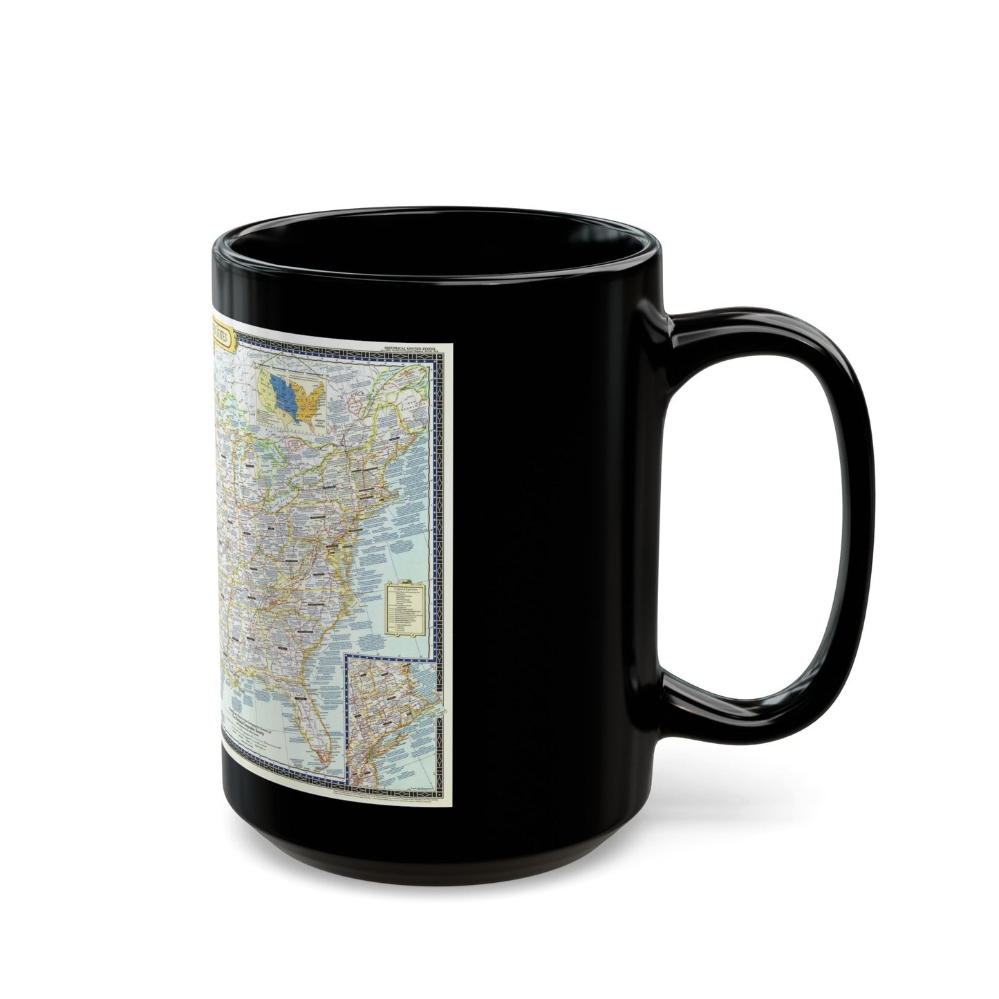 USA - An Historical Map (1953) (Map) Black Coffee Mug-The Sticker Space