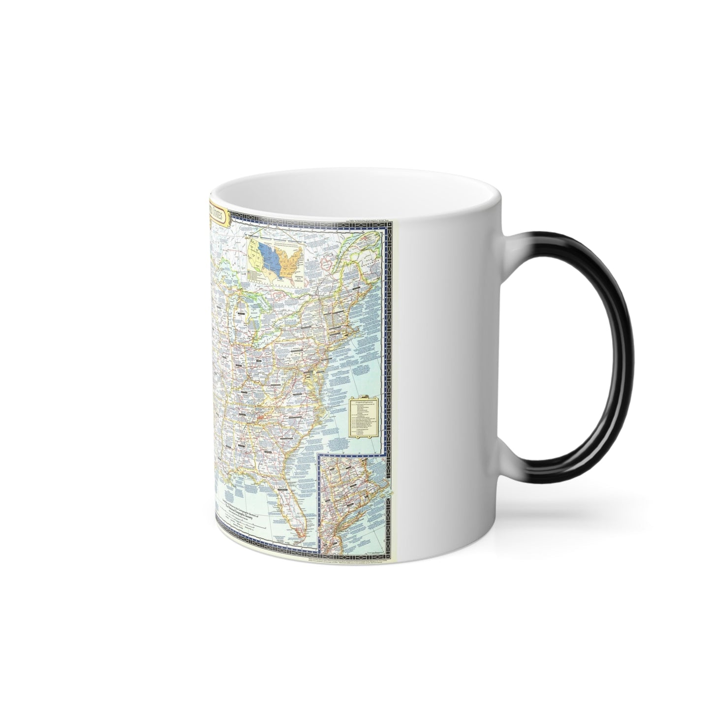 USA - An Historical Map (1953) (Map) Color Changing Mug 11oz-11oz-The Sticker Space