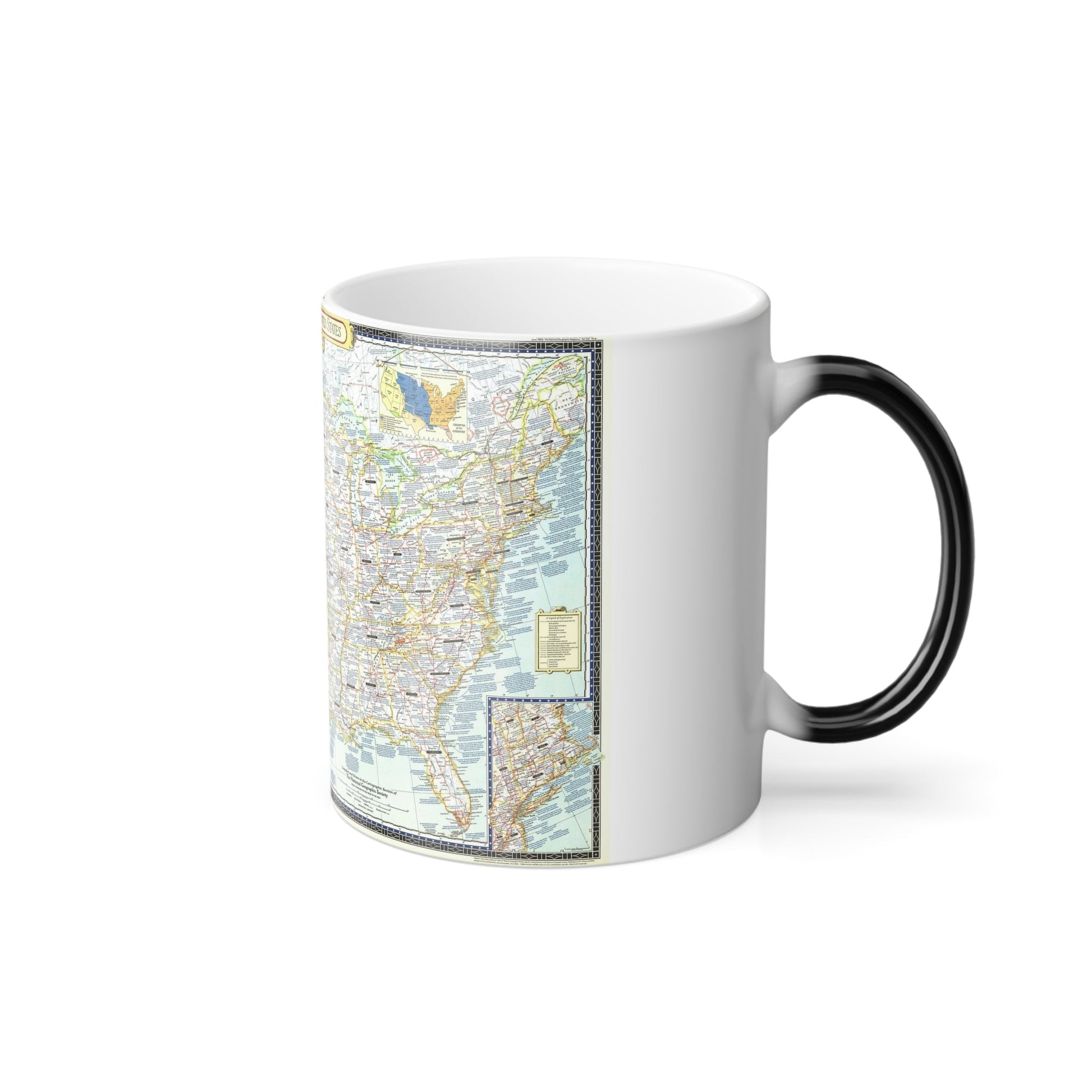 USA - An Historical Map (1953) (Map) Color Changing Mug 11oz-11oz-The Sticker Space